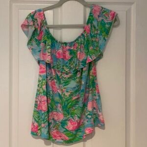 Lilly Pulitzer La Fortuna Flamingo Ruffle Too
